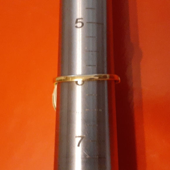 10K YELLOW GOLD BLUE TOPAZ/ DIAMOND ACCENTS RING SIZE 6 - Picture 5 of 5